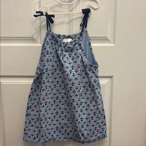 Hanna Andersson Size 130 US Size 8 Light Blue Floral Patterned Adjustable Tank